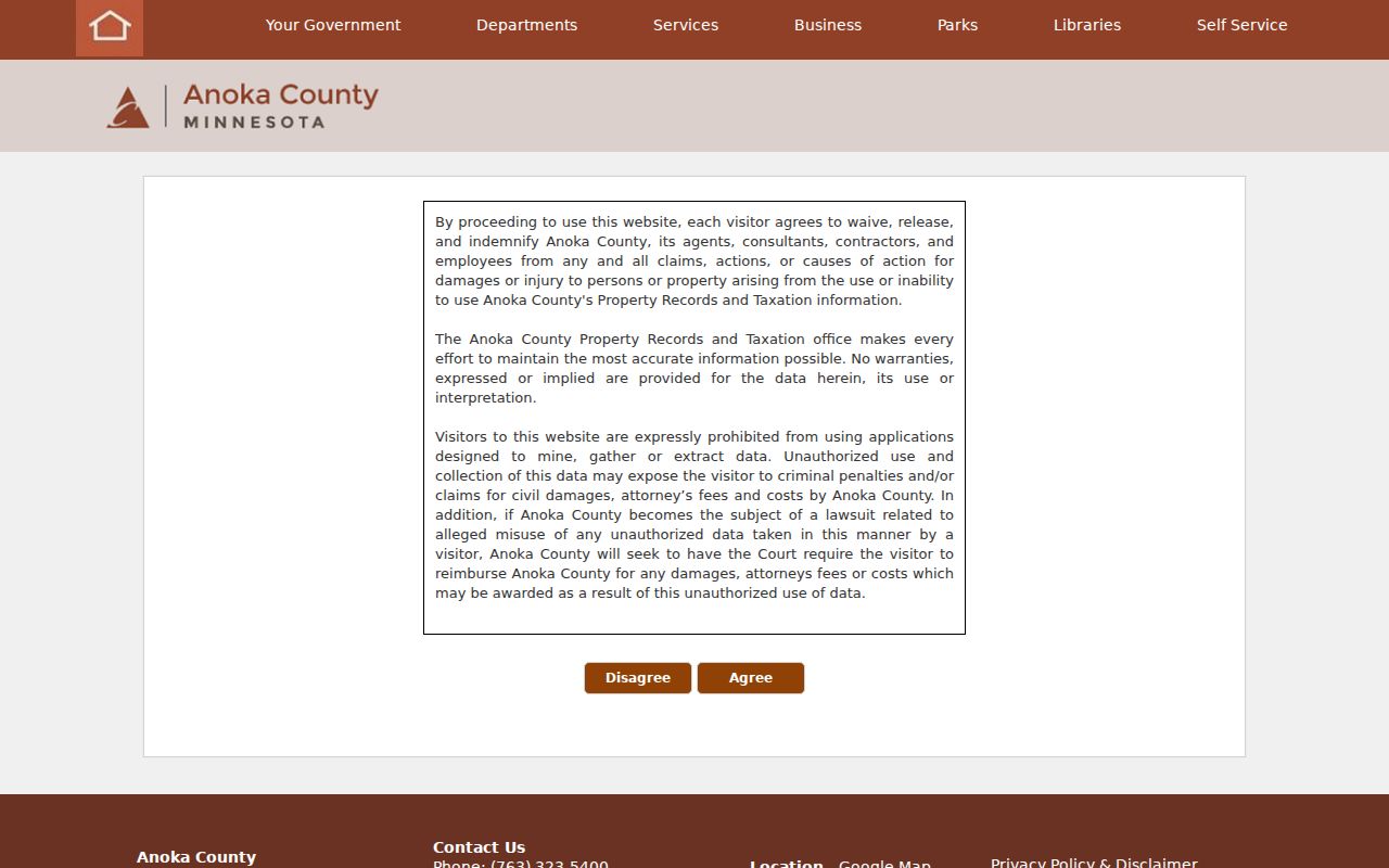 Fridley residents directory property access page
