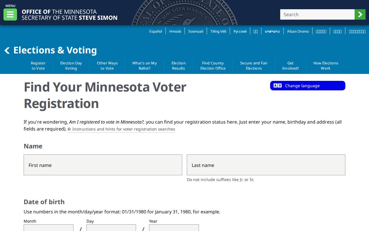 Fridley residents directory Minnesota voter lookup fields